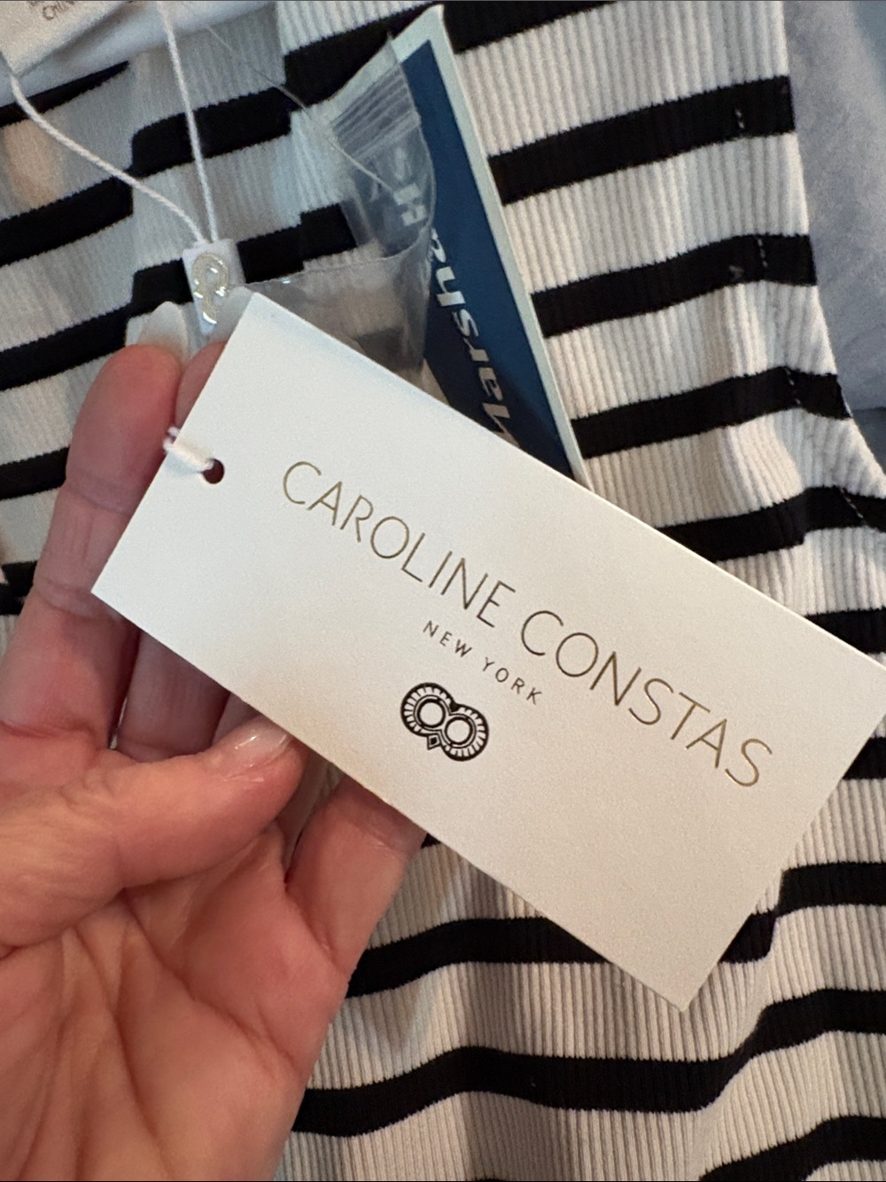 Caroline constas Vest  ribbed Black & White Striped Button-Front NWT medium - Picture 4 of 8